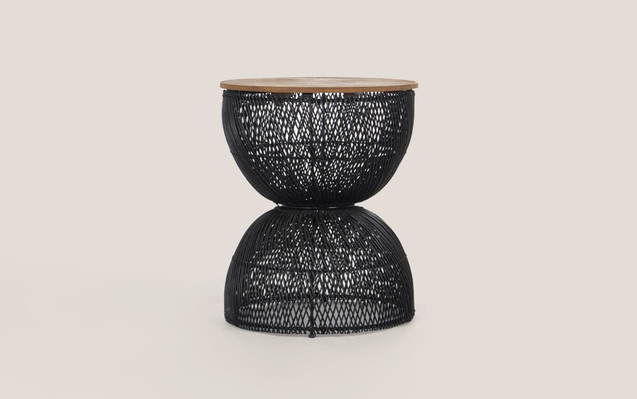 Collectables wave side table charcoal