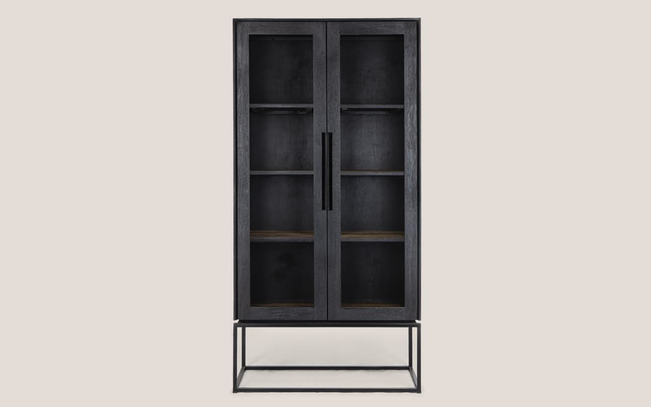 Karma Cabinet 2 Glass Doors In Charcoal