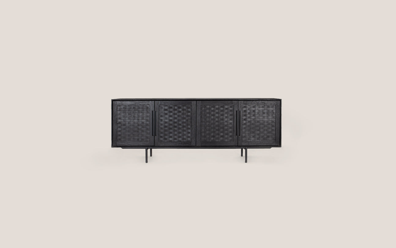 Karma Charcoal Low Dresser 4 Doors