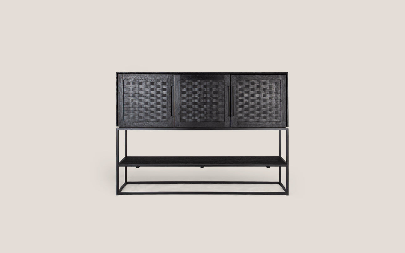 Karma Charcoal High Dresser 3 Doors 1 Open Rack