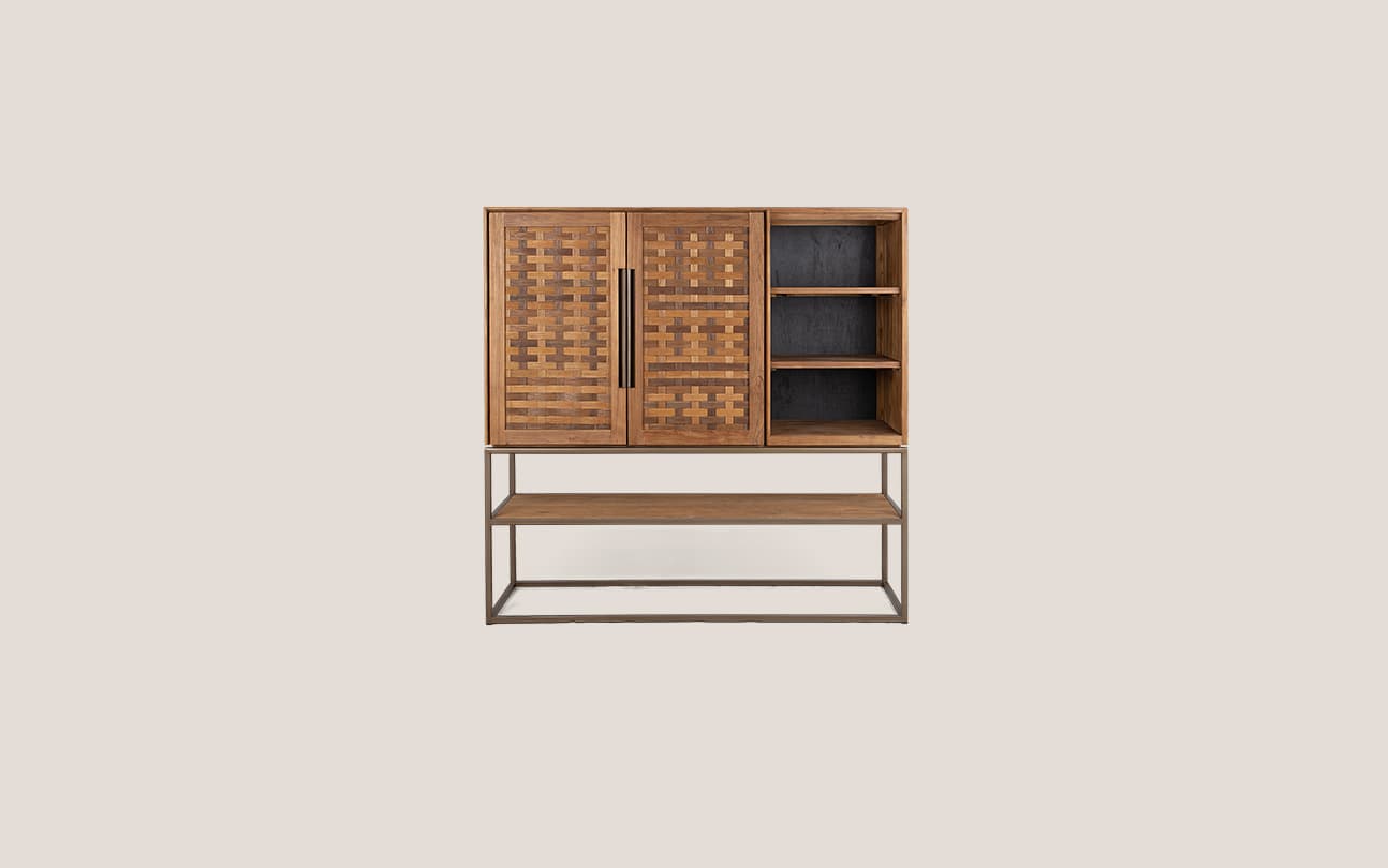 Karma Pure Cabinet 2 Doors 3 Shelves 1 Open Rack