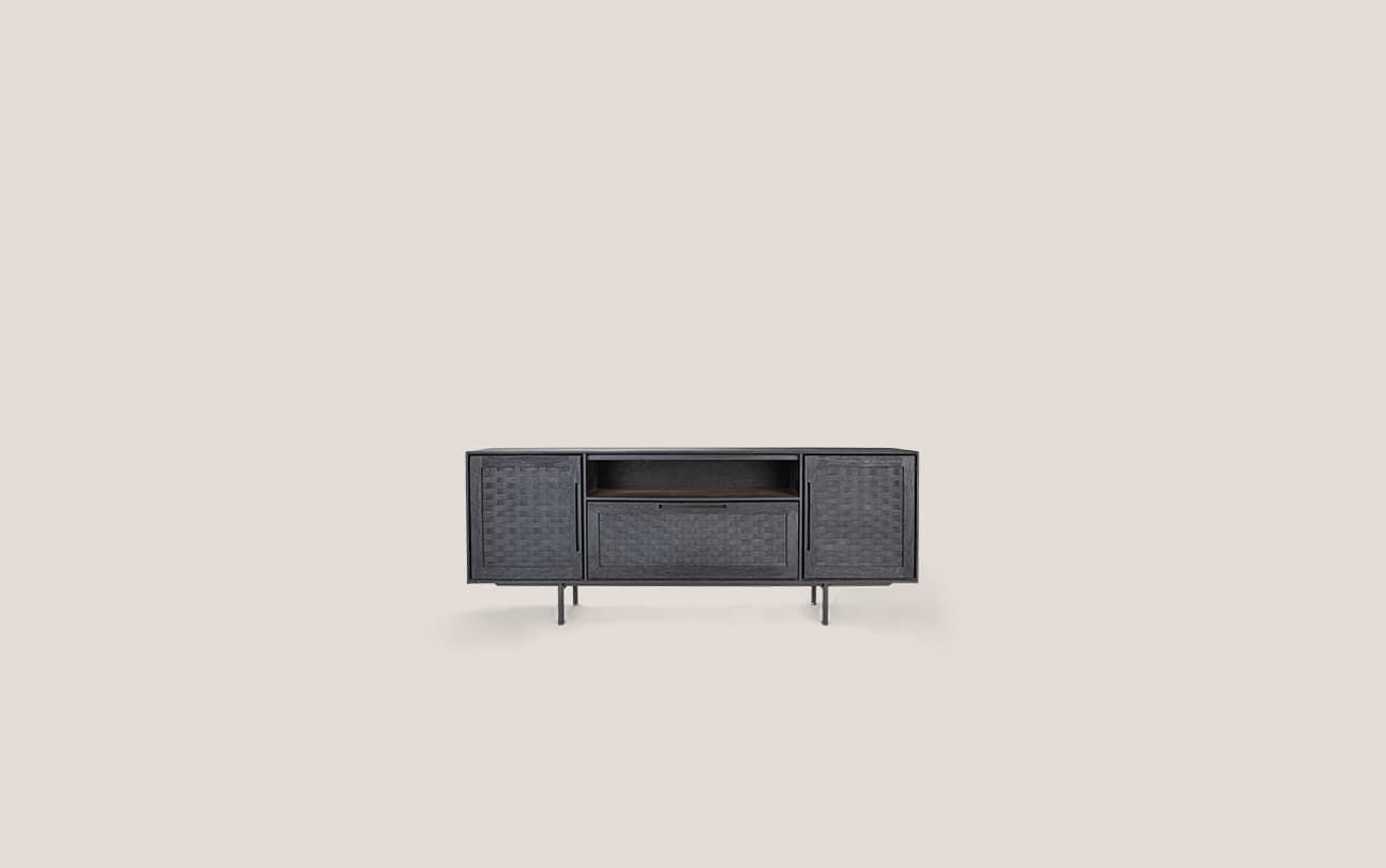 Karma Charcoal Low Dresser 2 Doors 1 Drawer 1 Shelf