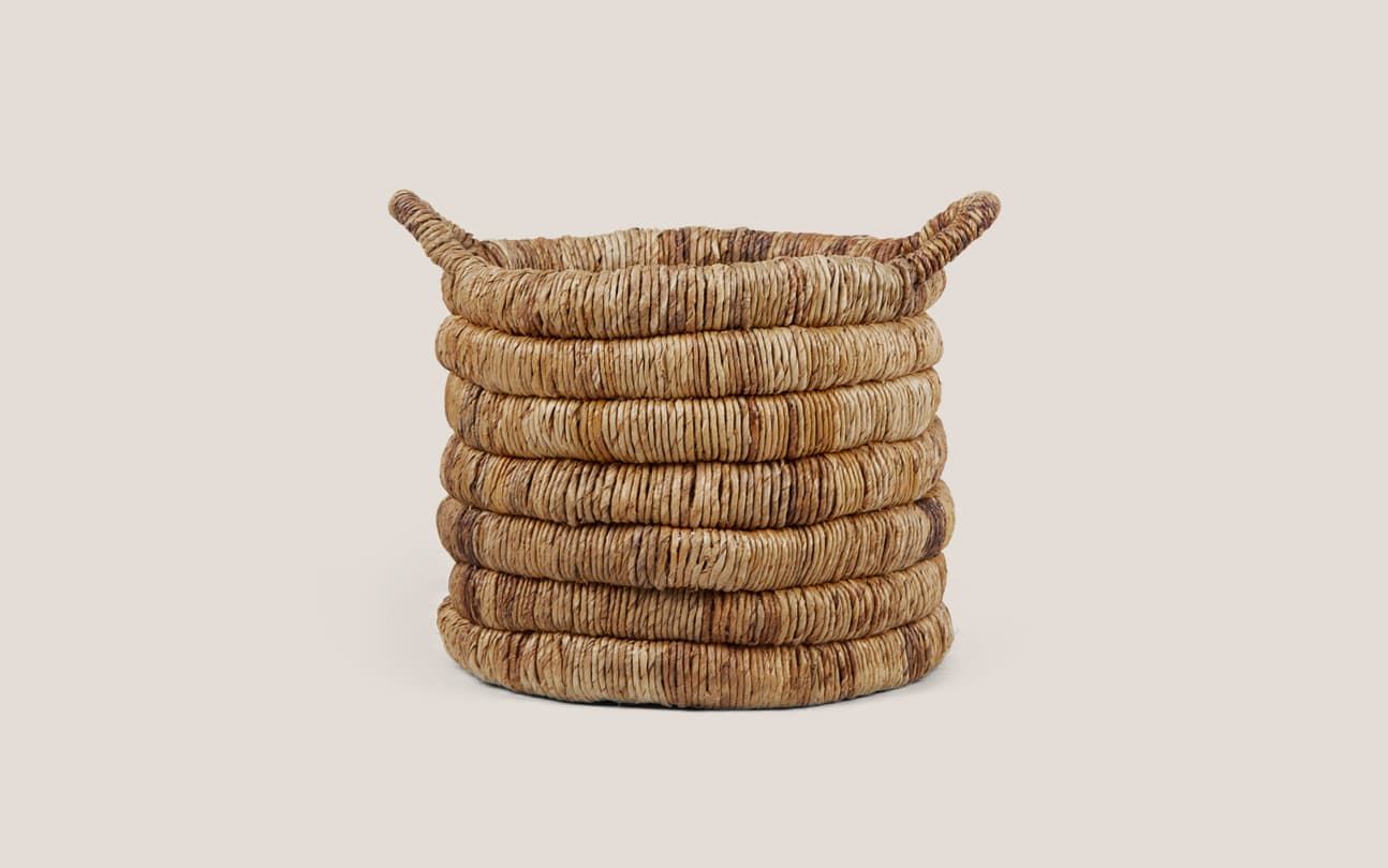 Caterpillar Sago Round Basket Two-Tone