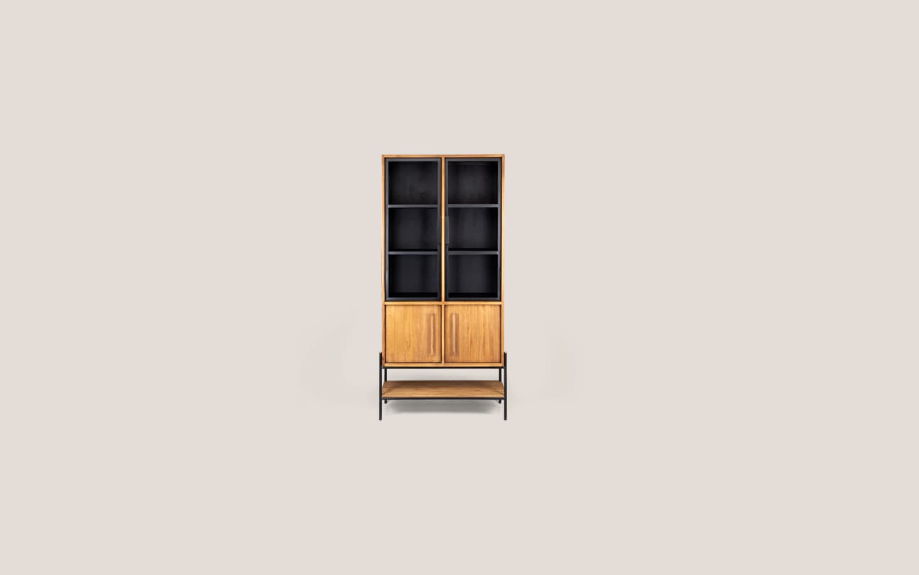Outline Cabinet 4 Doors 1 Open Rack