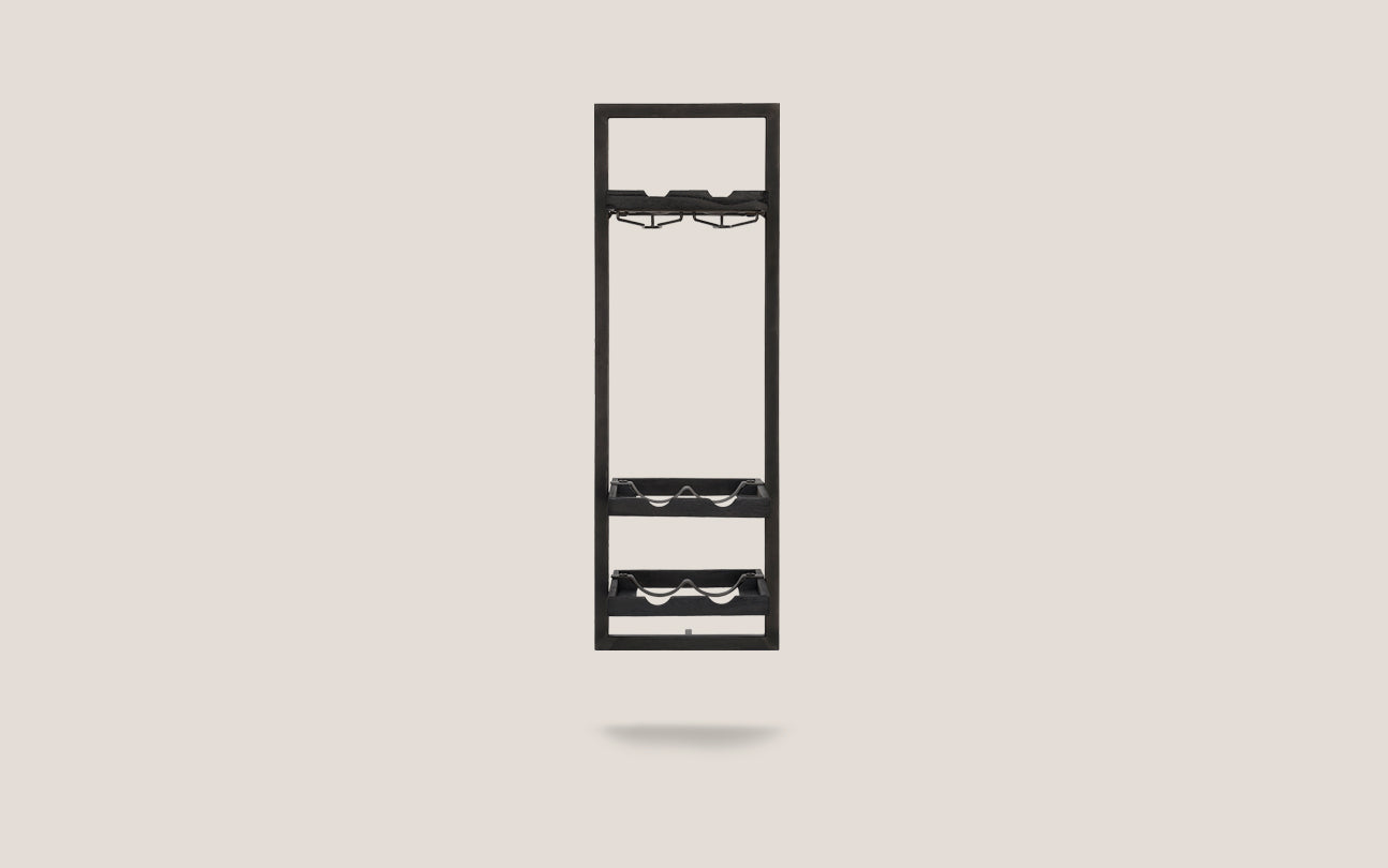 Winerack Charcoal 6 Bottles With Glass Holder Type D