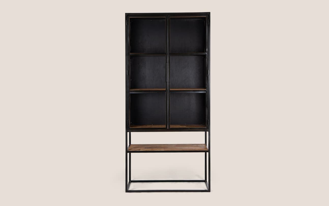 Salvage Cabinet 2 Glass Doors 1 Open Rack