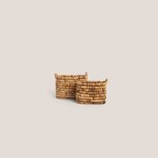 Caterpillar Sago Rectangular Basket Two-Tone - Set Of 2