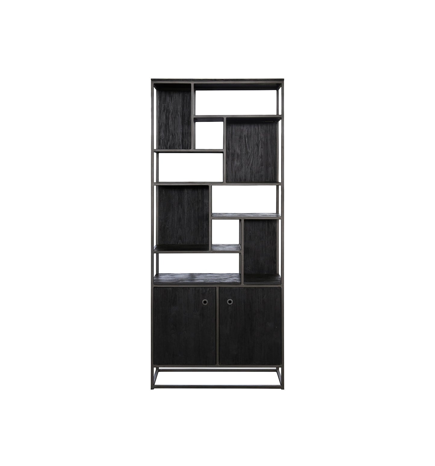 Tuareg Charcoal Bookrack 2 Doors, 10 Open Racks