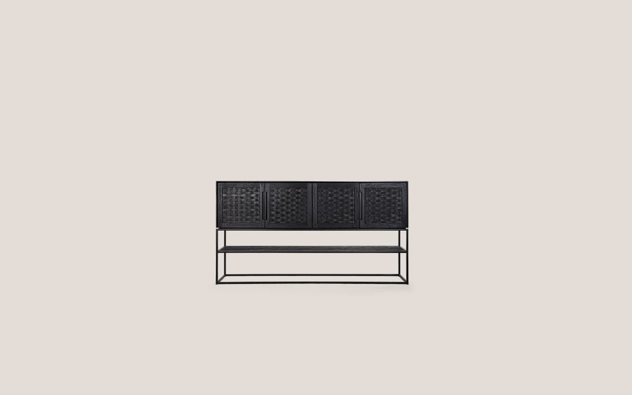 Karma Charcoal High Dresser 4 Doors 1 Open Rack
