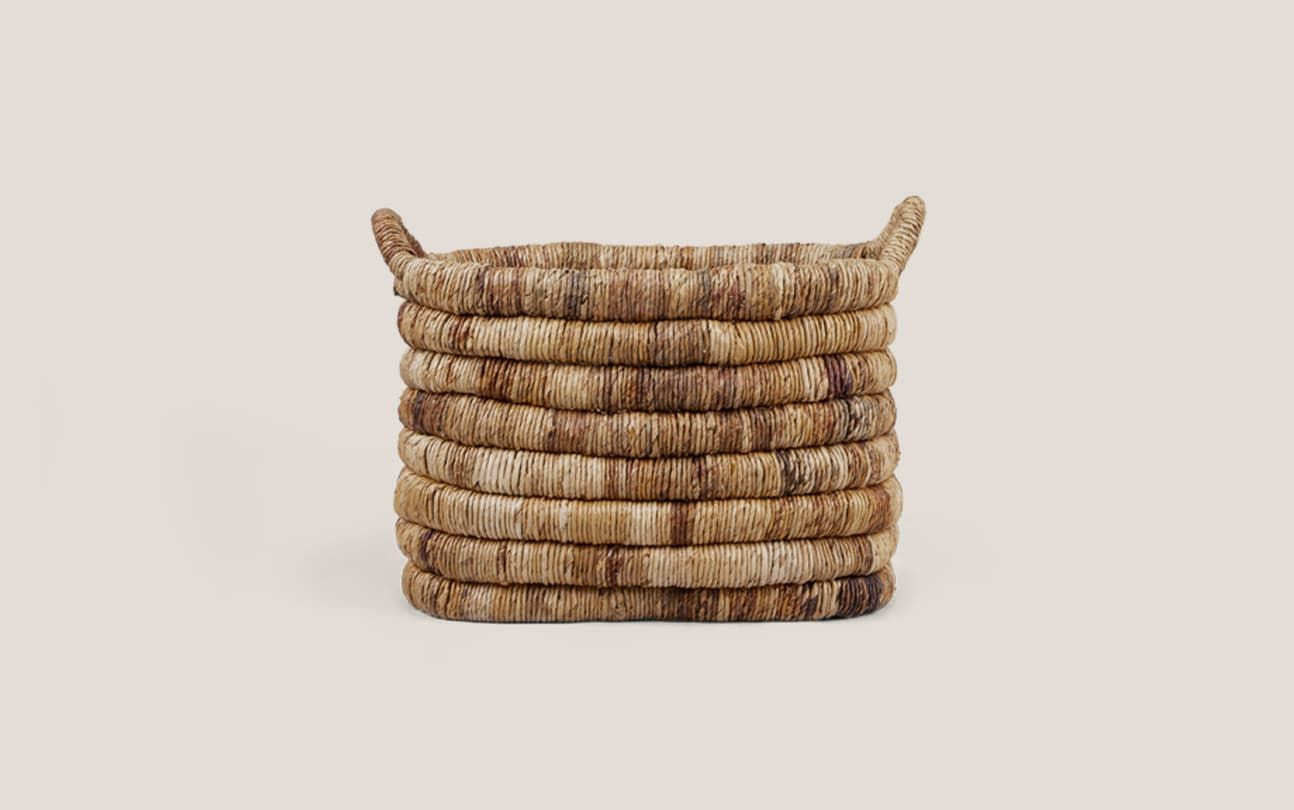 Caterpillar Sago Rectangular Basket Two-Tone