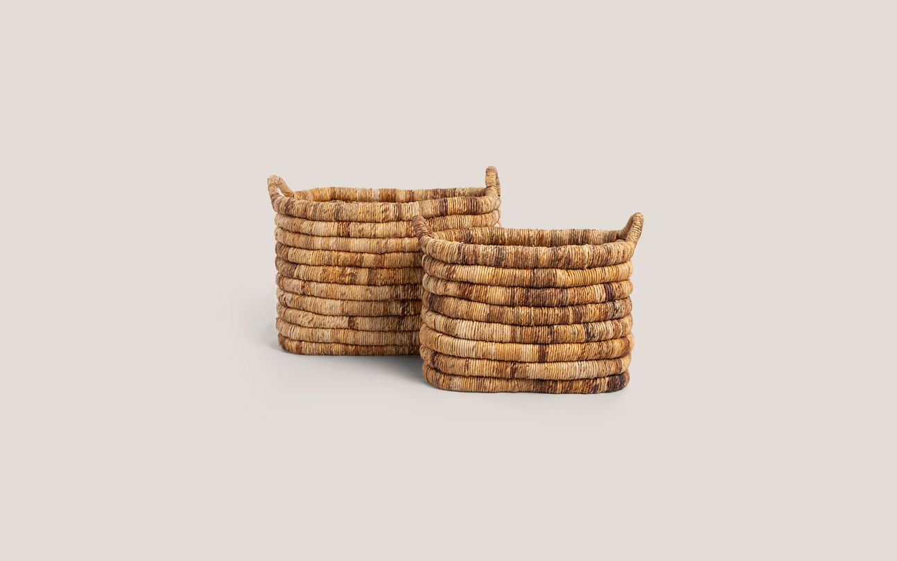 Caterpillar Sago Round Basket set