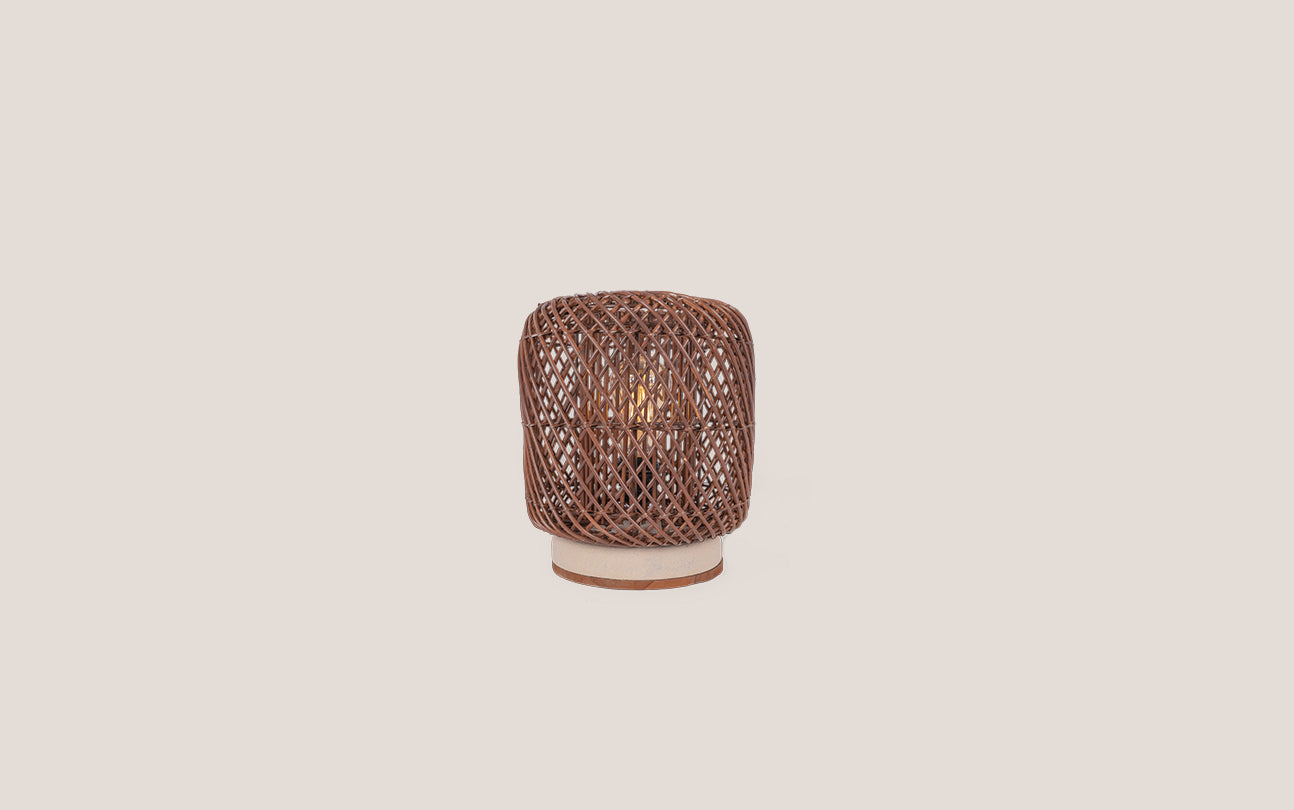 Palma Rattan Table Lamp Brown