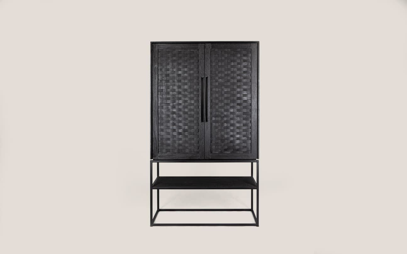 Karma Charcoal Cabinet 2 Doors 1 Open Rack