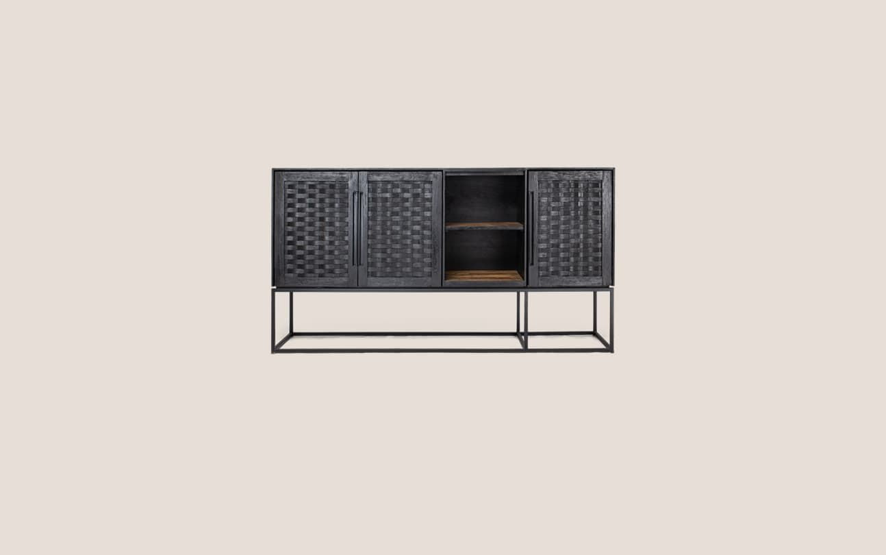 Karma High Dresser 3 Doors 2 Shelves In Charcoal