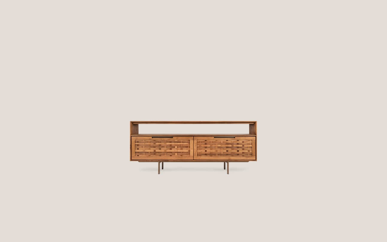 Karma Pure Low Dresser 2 Drawers 1 Open Rack