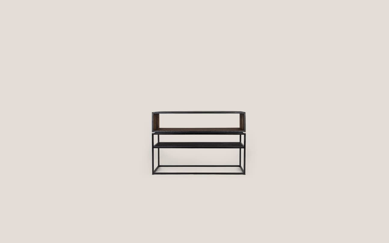 Karma Charcoal Low Dresser 1 Open Rack