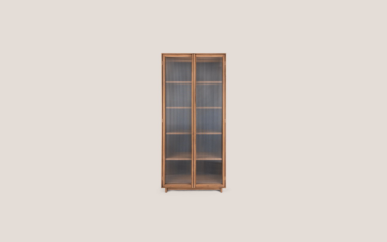 Motion Display Cabinet 2 Textured Glass Doors