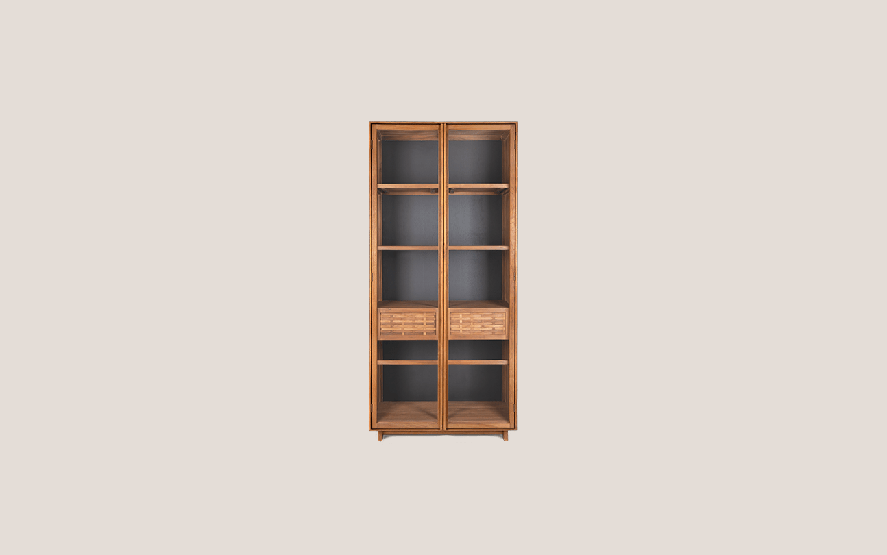 Motion Display Cabinet 2 Glass Doors 2 Drawers