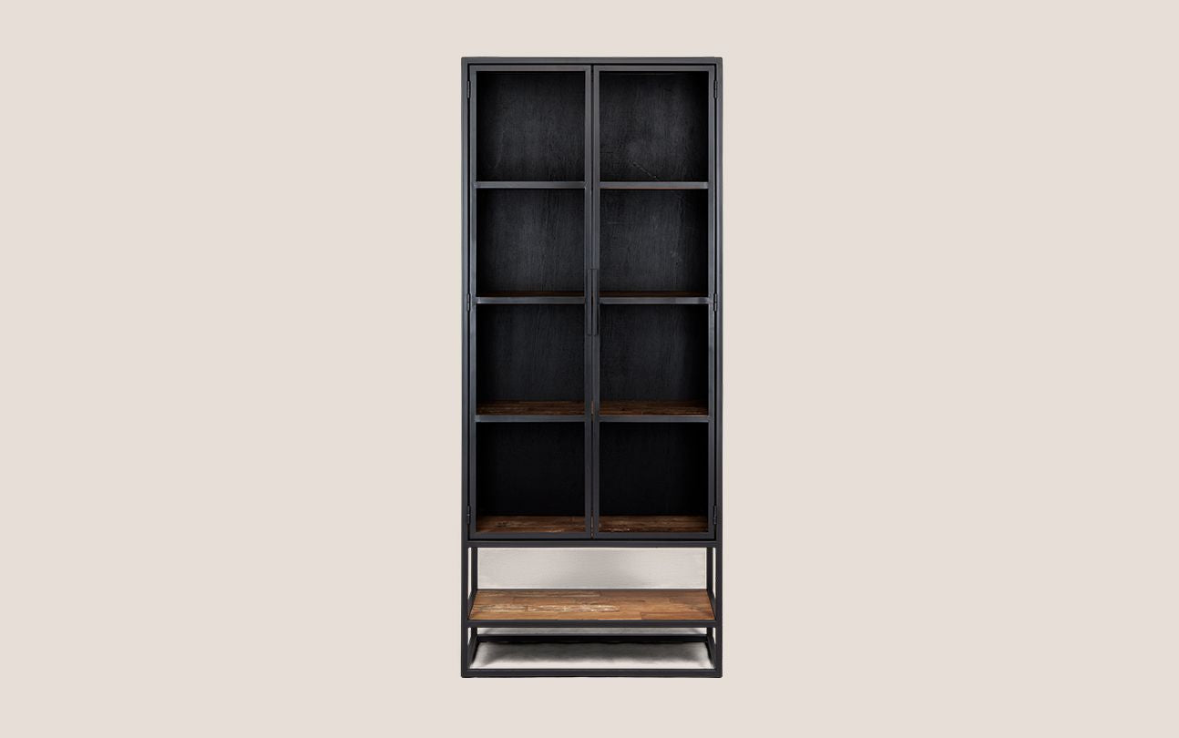 Salvage Cabinet 2 Glass Doors 1 Open Rack Extra Compartments