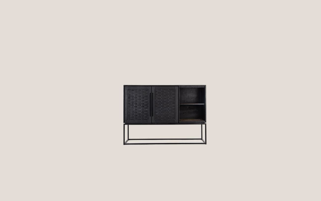 Karma Charcoal High Dresser 2 Doors 2 Shelves