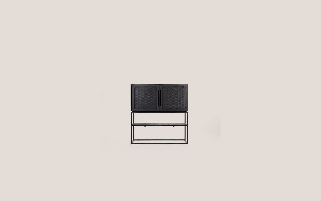 Karma Charcoal High Dresser 2 Doors 1 Open Rack