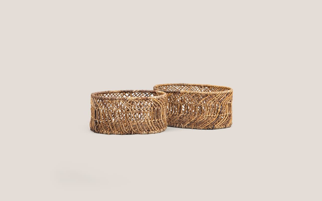Kawi Oval Basket Two-Tone - Set of 2