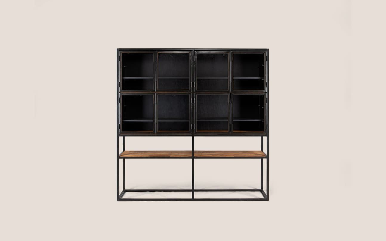 Salvage Cabinet 8 Glass Doors 1 Open Rack